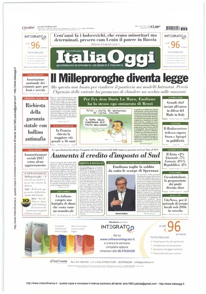 Italia oggi : quotidiano di economia finanza e politica